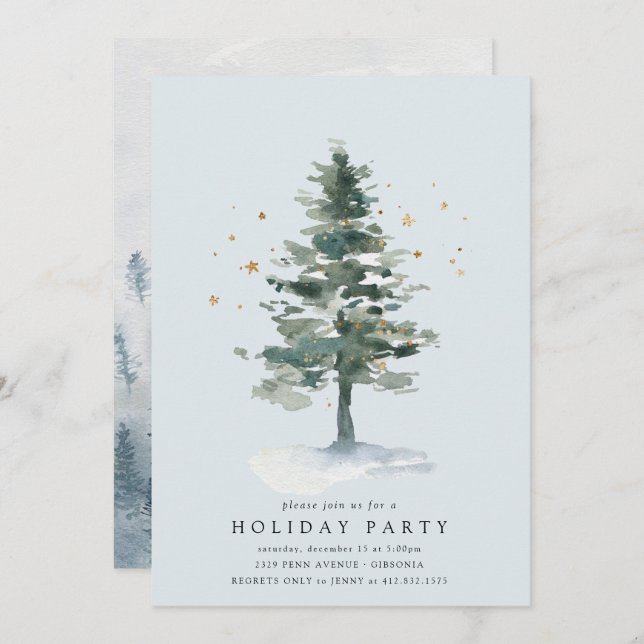 Winter Tree Holiday Card (Front/Back)