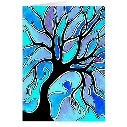 Winter Tree in Blue Cards (Front)