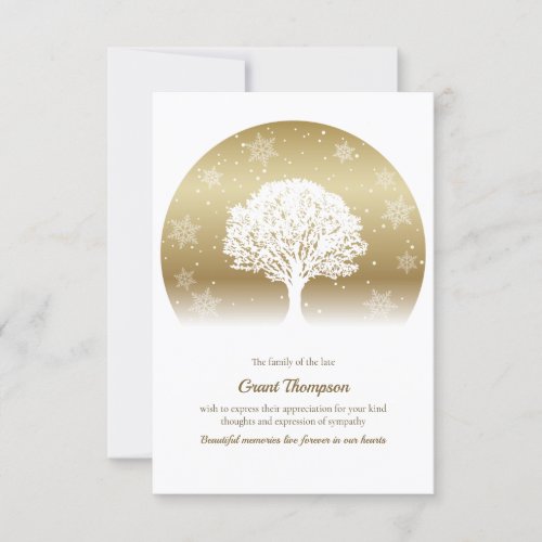 Winter Tree of Life Sympathy Thank You Card