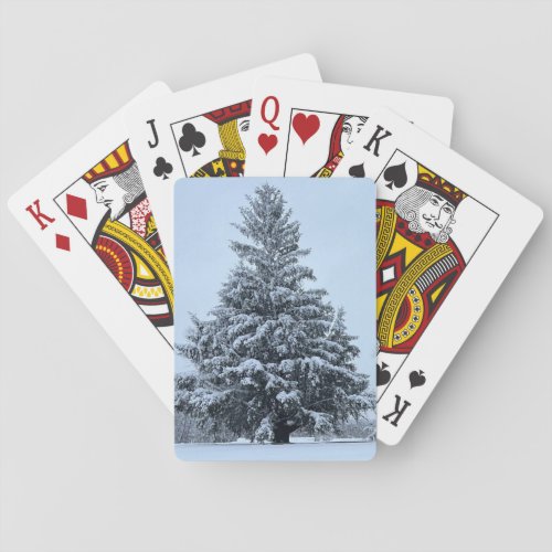Winter tree playing cards