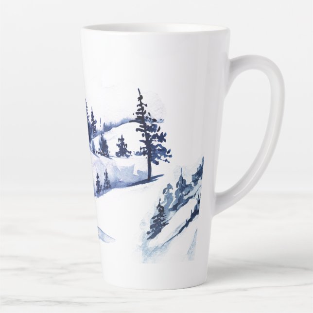 Winter tree Reindeer in the woods  Latte Mug (Right)