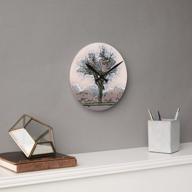 WINTER TREE ROUND CLOCK (Office)