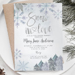 Winter Tree Snowflakes Snow in love Bridal Shower Invitation<br><div class="desc">Winter Pine Tree Snowflakes Snow in love Bridal Shower</div>