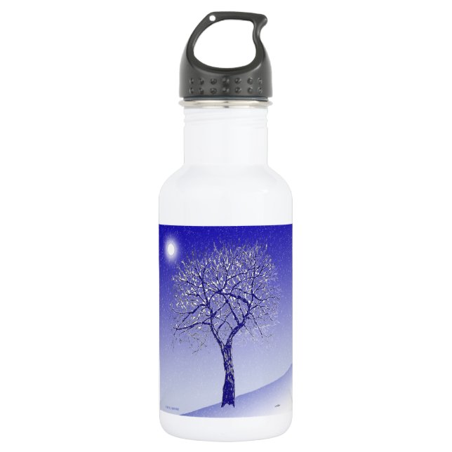 Winter Tree Stainless Steel Water Bottle (Front)