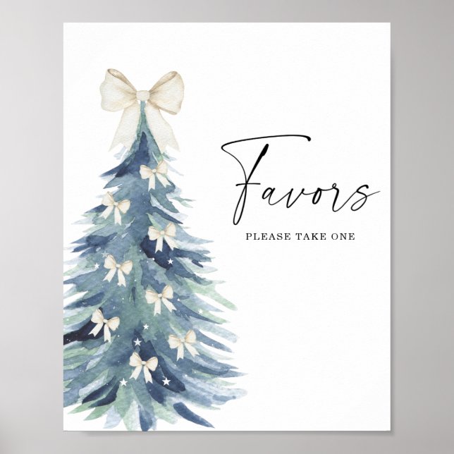 Winter tree with bows Favors Poster (Front)