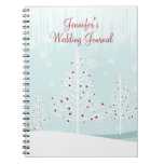 Winter Trees And Snowflakes Wedding Journal at Zazzle