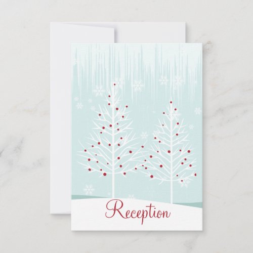 Winter Trees and Snowflakes Wedding Reception Invitation