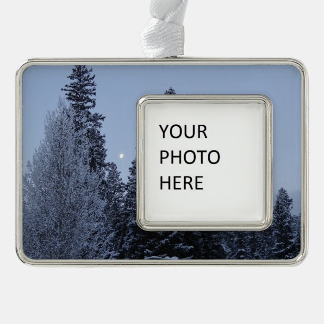 Winter Trees at Dawn Montana Landscape Christmas Ornament (Front)