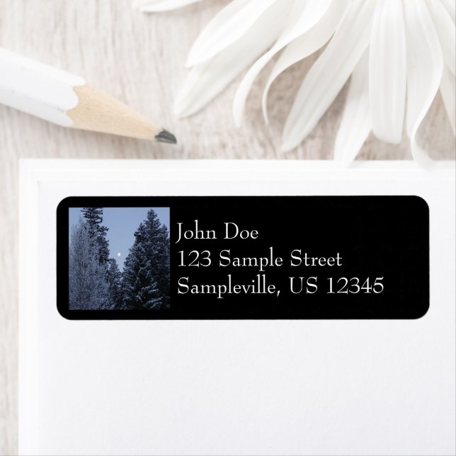 Winter Trees at Dawn Montana Landscape Label (Insitu)