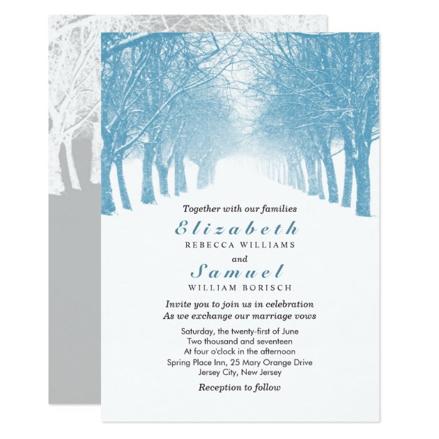 Winter Trees Avenue Wedding Invitation