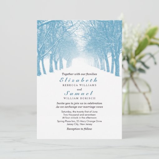 Winter Trees Avenue Wedding Invitation | Zazzle