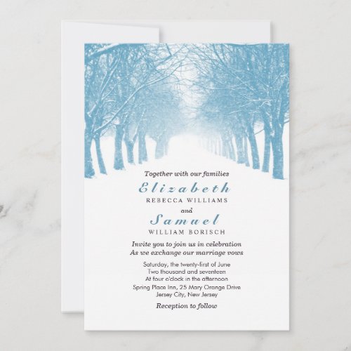 Winter Trees Avenue Wedding Invitation Personalized Announcements