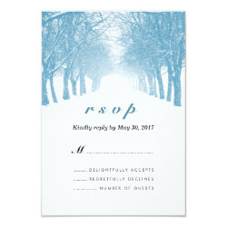 Winter Trees Avenue Wedding RSVP Card 3.5