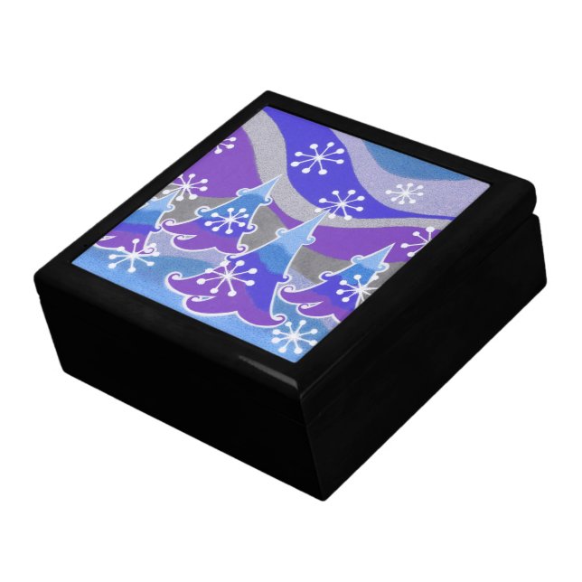 Winter Trees Blue gift box (Side)