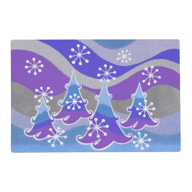 Winter Trees Blue placemat (Front)