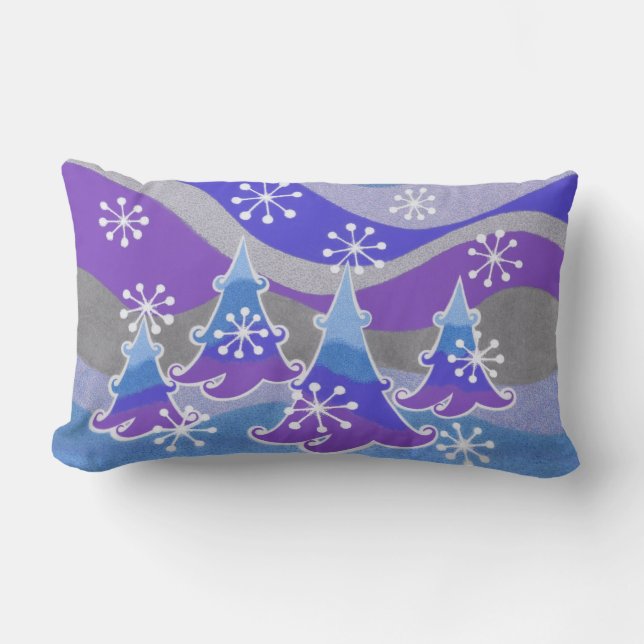 Winter Trees Blue throw pillow (Front)