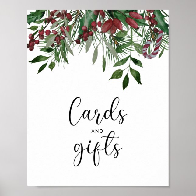 Winter trees cards and gifts baby shower poster (Front)