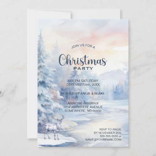 Winter Trees Christmas Party Invitation