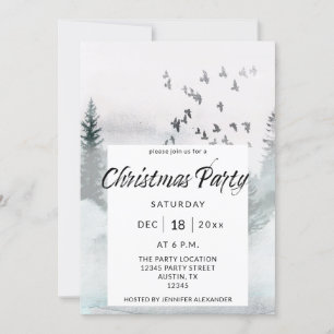 Winter Trees Christmas Party Invitation