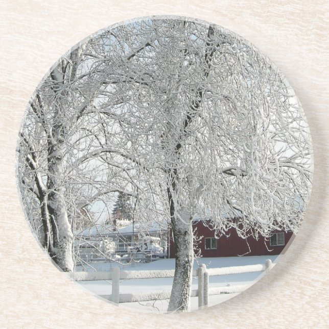 Winter trees drink coaster (Front)