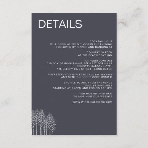 Winter Trees Enclosure Card