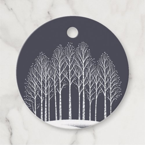 Winter Trees Favor Tags