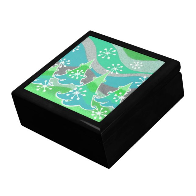 Winter Trees Green gift box (Side)