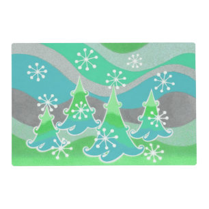 Winter Trees Green placemat