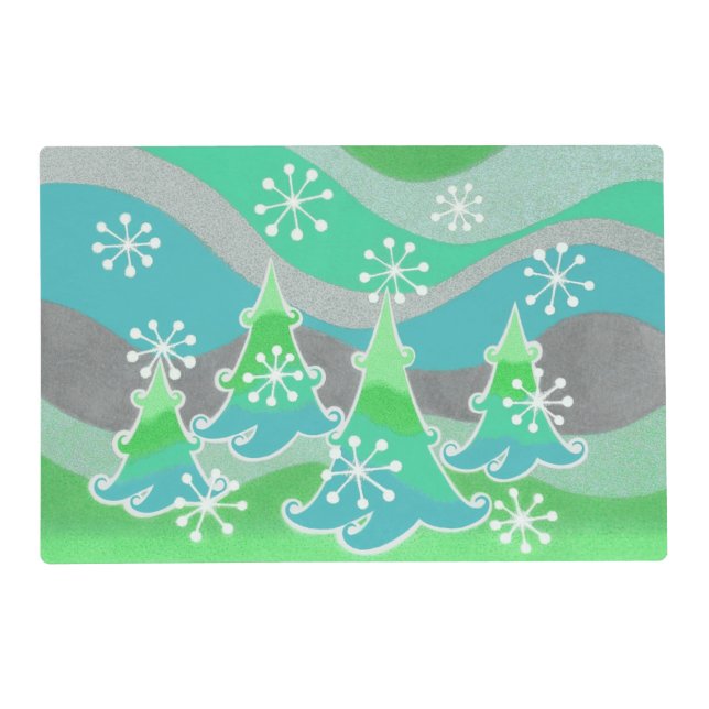 Winter Trees Green placemat (Front)