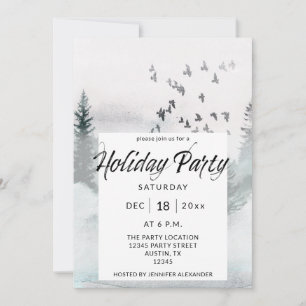 Winter Trees Holiday Party Invitation