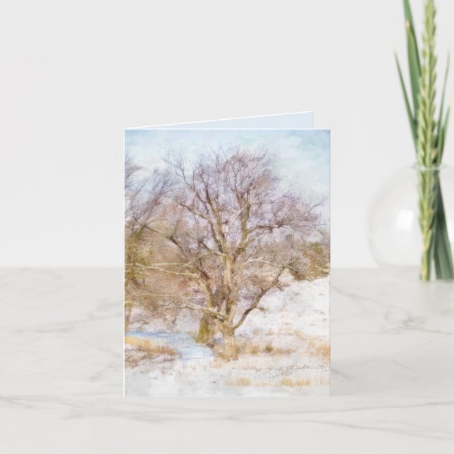 Winter Trees Landscape Art Note Cards (Front)