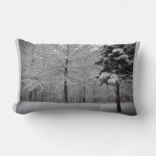 Winter Trees Lumbar Pillow (Front)