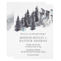 Winter Trees Mountains Snow Wedding Invitations