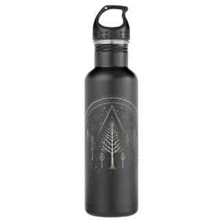 Winter Trees Outdoors Nature Forrest Art Graphic Stainless Steel Water Bottle