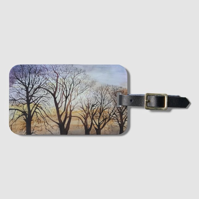 Winter Trees Painting By MirandaPA Luggage Tag (Front Horizontal)
