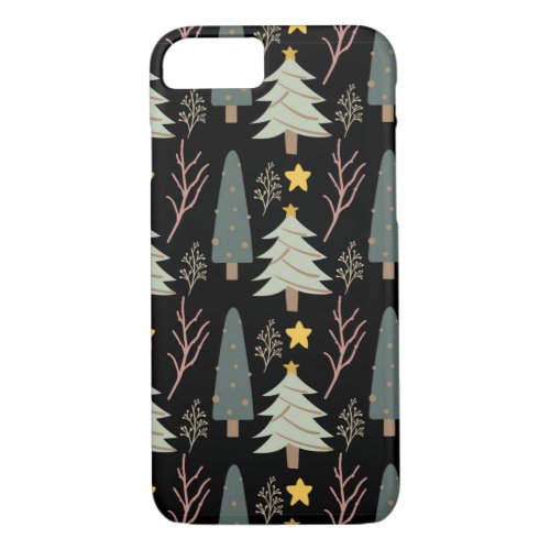 Winter Trees Pattern Christmas Woods Fun Modern iPhone 87 Case