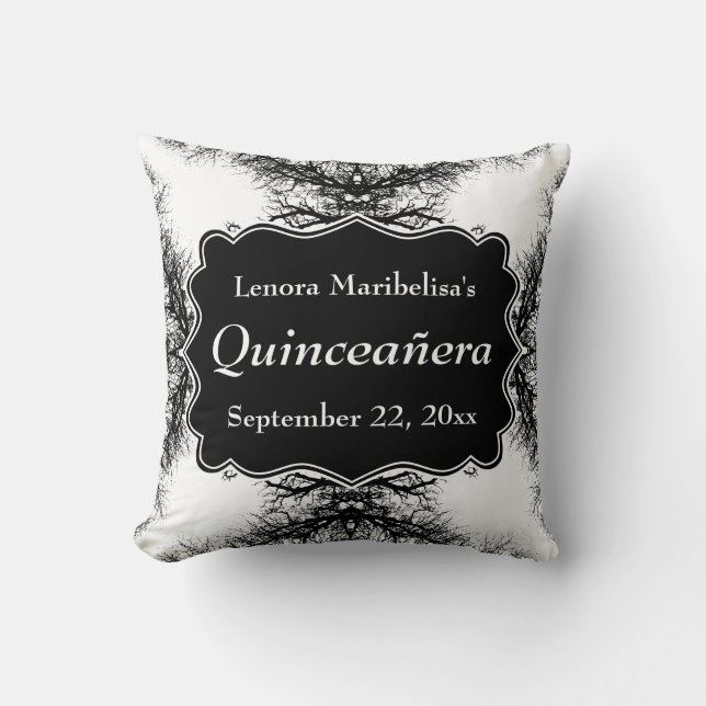Winter Trees Pattern Quinceanera Throw Pillow (Front)