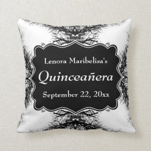 Winter Trees Pattern Quinceanera Throw Pillow