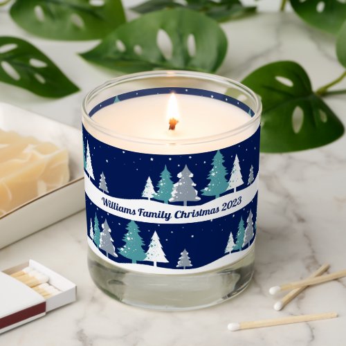Winter Trees Personalized Christmas Party Gift Scented Candle