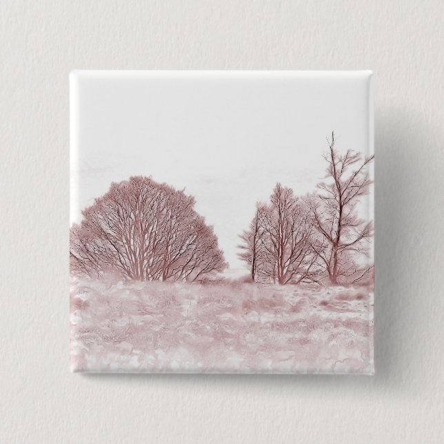 WINTER TREES PINBACK BUTTON (Front)