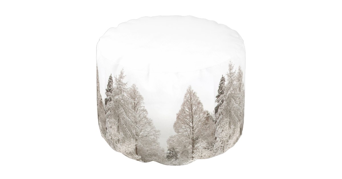 Winter Trees Pouf Ottoman Winter Forest Pillow Zazzle