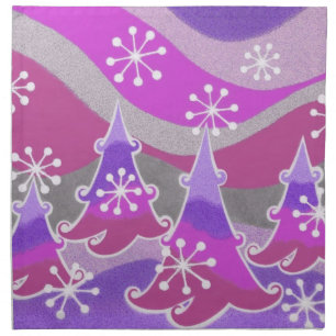 Winter Trees Purple cloth napkins