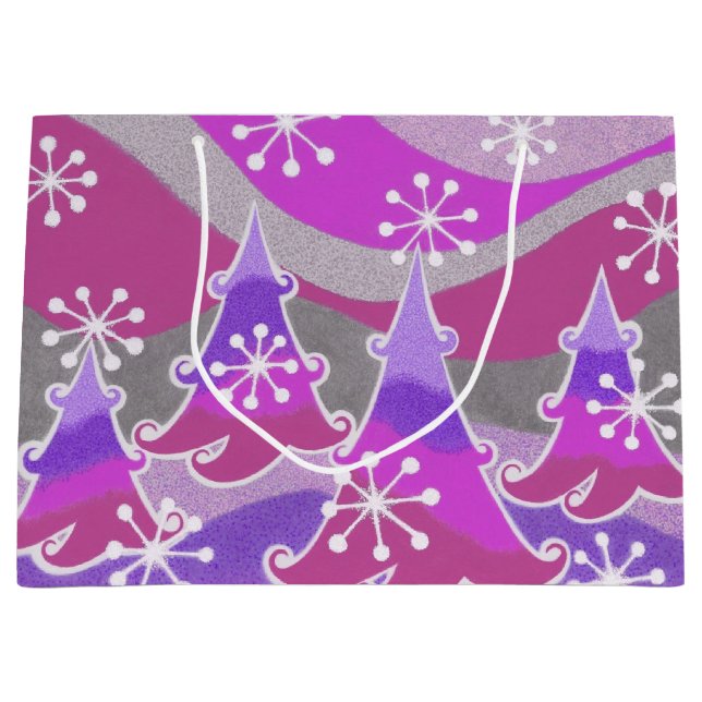 Winter Trees Purple gift bag large (Front)