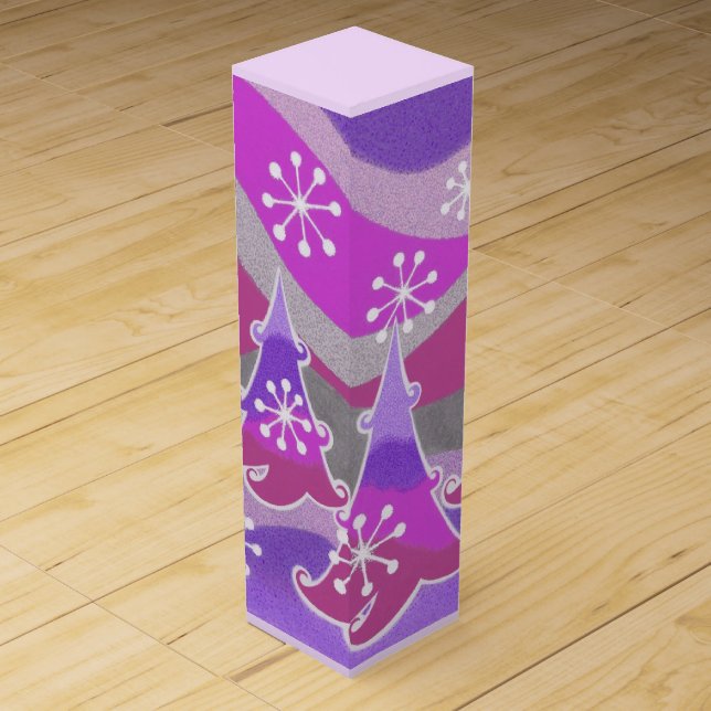 Winter Trees Purple wine box (Front)