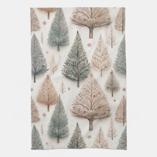 Winter Trees - Rustic Holiday Forest (1) Kitchen Towel