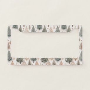 Winter Trees - Rustic Holiday Forest (1) License Plate Frame