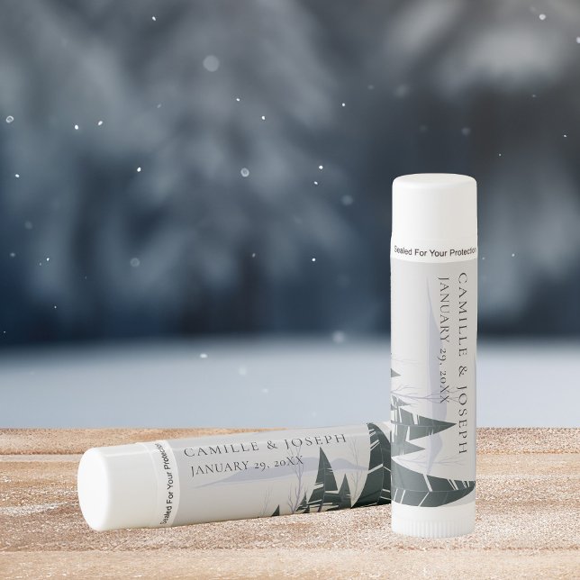 Winter Trees Snow Forest Custom Wedding Lip Balm (Creator Uploaded)