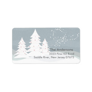 Winter Trees Snow Scene Return Address Label