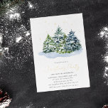 Winter Trees & Stars Christmas Party Holiday Gold Foil Invitation<br><div class="desc">Elegant festive Christmas Party Invitation. Design features a classic white background with winter fir trees covered in snow and magical fairy lights and real gold foil stars. The modern template is easy to customize and add your own holiday event details. Perfect for family or corporate christmas parties!</div>