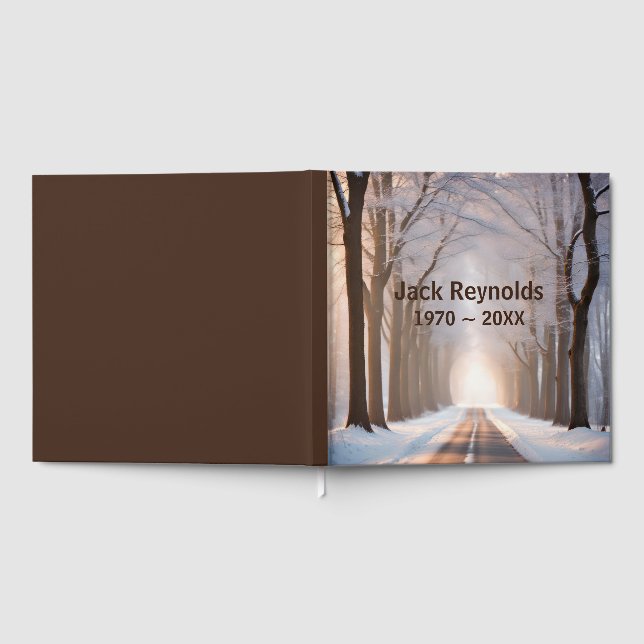 Winter Trees Tunnel Of Light Guest Book (Full)